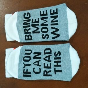 Unisex socks with wine humor